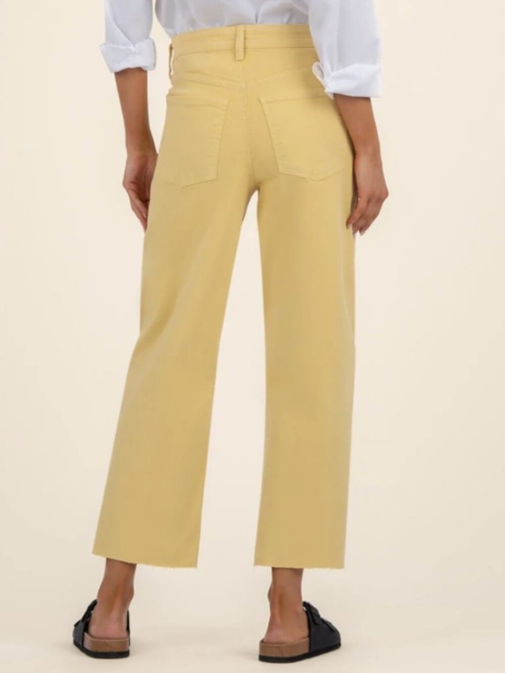 KUT FROM THE KLOTH Meg High Rise Fab Ab Wide Leg Yellow Jeans - NWT sz 2